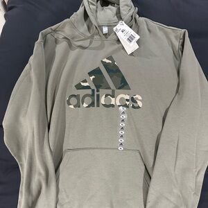 Adidas Men's Camouflage Logo Hoodie in Olive